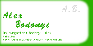 alex bodonyi business card